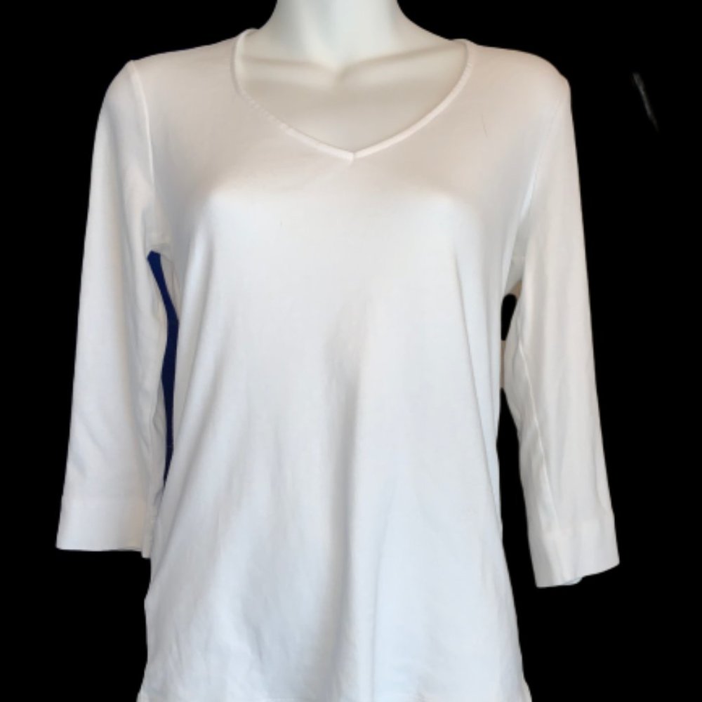 EUC Ann Taylor 3/4 length sleeve shirt white sz M